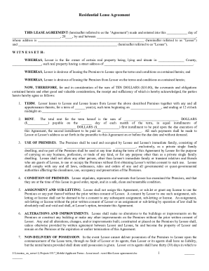 Residential lease agreement