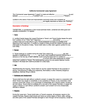 Commercial lease agreement