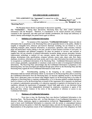 Non-disclosure agreement