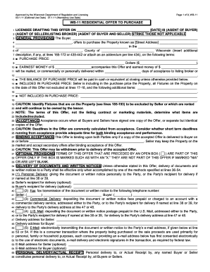 Offer to purchase real estate