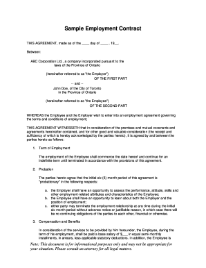 Employment contract