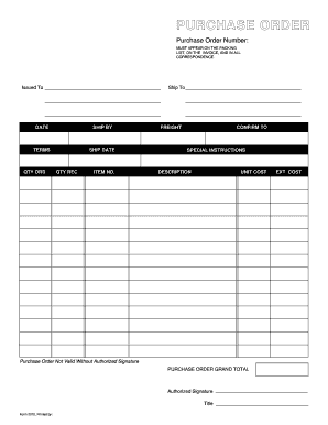 Purchase order form