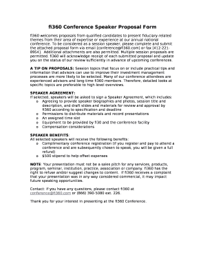 Speaker proposal template