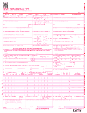 Health insurance claim form CMS-1500